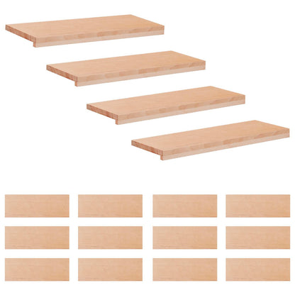Stair Treads 16 pcs 70 x 25 x 2 cm Natural Solid Beech Wood