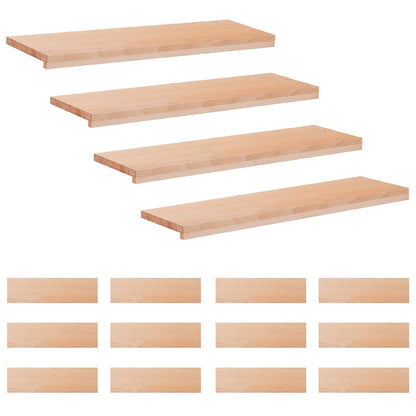 Stair Treads 16 pcs 90 x 30 x 2 cm Natural Solid Beech Wood