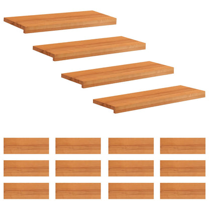 Stair Treads 16 pcs 70 x 25 x 2 cm Light Brown Solid Beech Wood