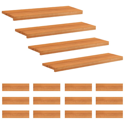 Stair Treads 16 pcs 90 x 25 x 2 cm Light Brown Solid Beech Wood