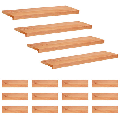 Stair Treads 16 pcs 100 x 30 x 2 cm Varnish Solid Beech Wood