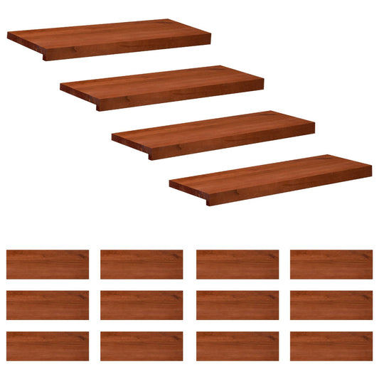 Stair Treads 16 pcs 80 x 25 x 2 cm Brown Solid Beech Wood