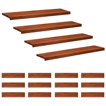Stair Treads 16 pcs 120 x 25 x 2 cm Brown Solid Beech Wood