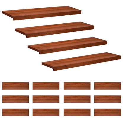 Stair Treads 16 pcs 100 x 30 x 2 cm Brown Solid Beech Wood