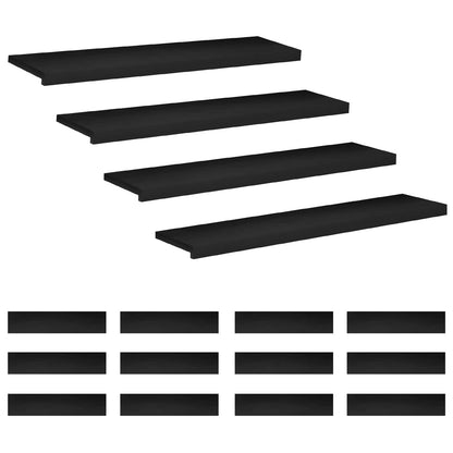 Stair Treads 16 pcs 120 x 30 x 2 cm Black Solid Beech Wood
