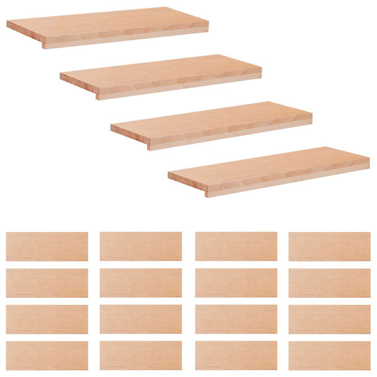 Stair Treads 20 pcs 80 x 30 x 2 cm Natural Solid Beech Wood