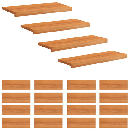 Stair Treads 20 pcs 80 x 25 x 2 cm Light Brown Solid Beech Wood