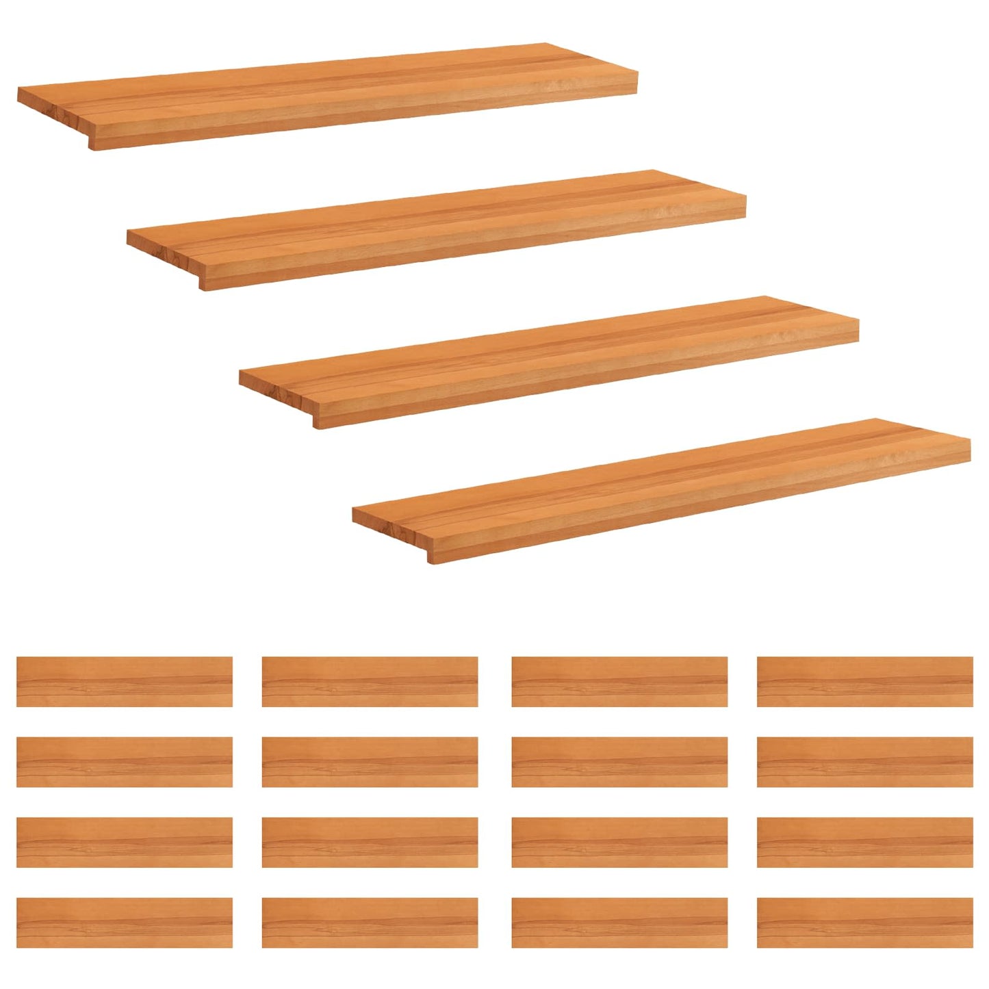 Stair Treads 20 pcs 110 x 30 x 2 cm Light Brown