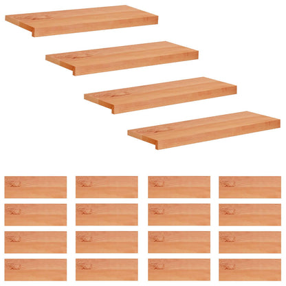 Stair Treads 20 pcs 80 x 25 x 2 cm Varnish Solid Beech Wood