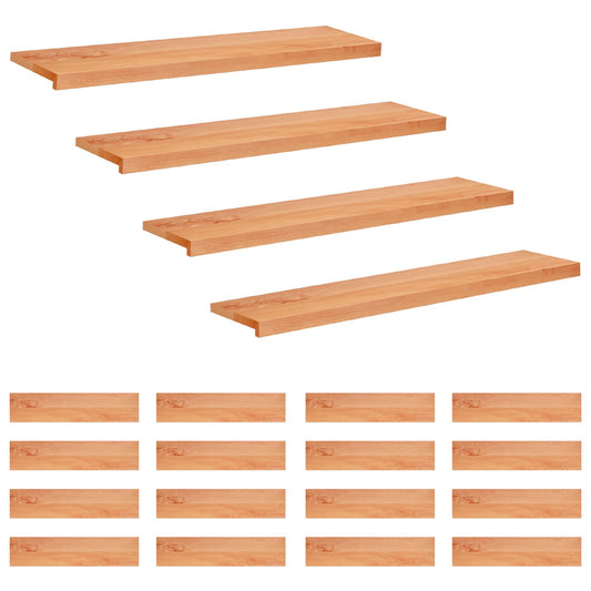 Stair Treads 20 pcs 120 x 25 x 2 cm Varnish Solid Beech Wood