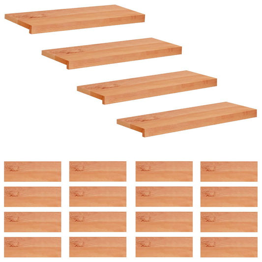 Stair Treads 20 pcs 80 x 30 x 2 cm Varnish Solid Beech Wood