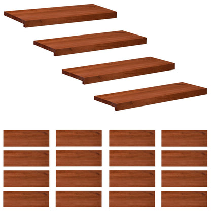Stair Treads 20 pcs 80 x 25 x 2 cm Brown Solid Beech Wood