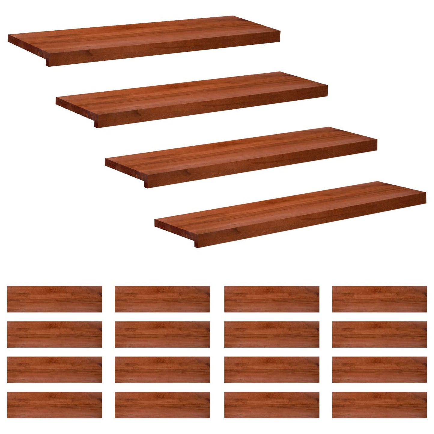 Stair Treads 20 pcs 100 x 30 x 2 cm Brown Solid Beech Wood
