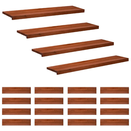 Stair Treads 20 pcs 120 x 30 x 2 cm Brown Solid Beech Wood