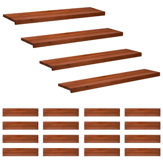 Stair Treads 20 pcs 120 x 30 x 2 cm Brown Solid Beech Wood