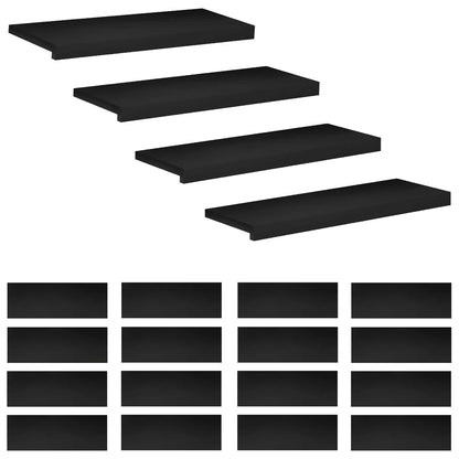 Stair Treads 20 pcs 80 x 25 x 2 cm Black Solid Beech Wood