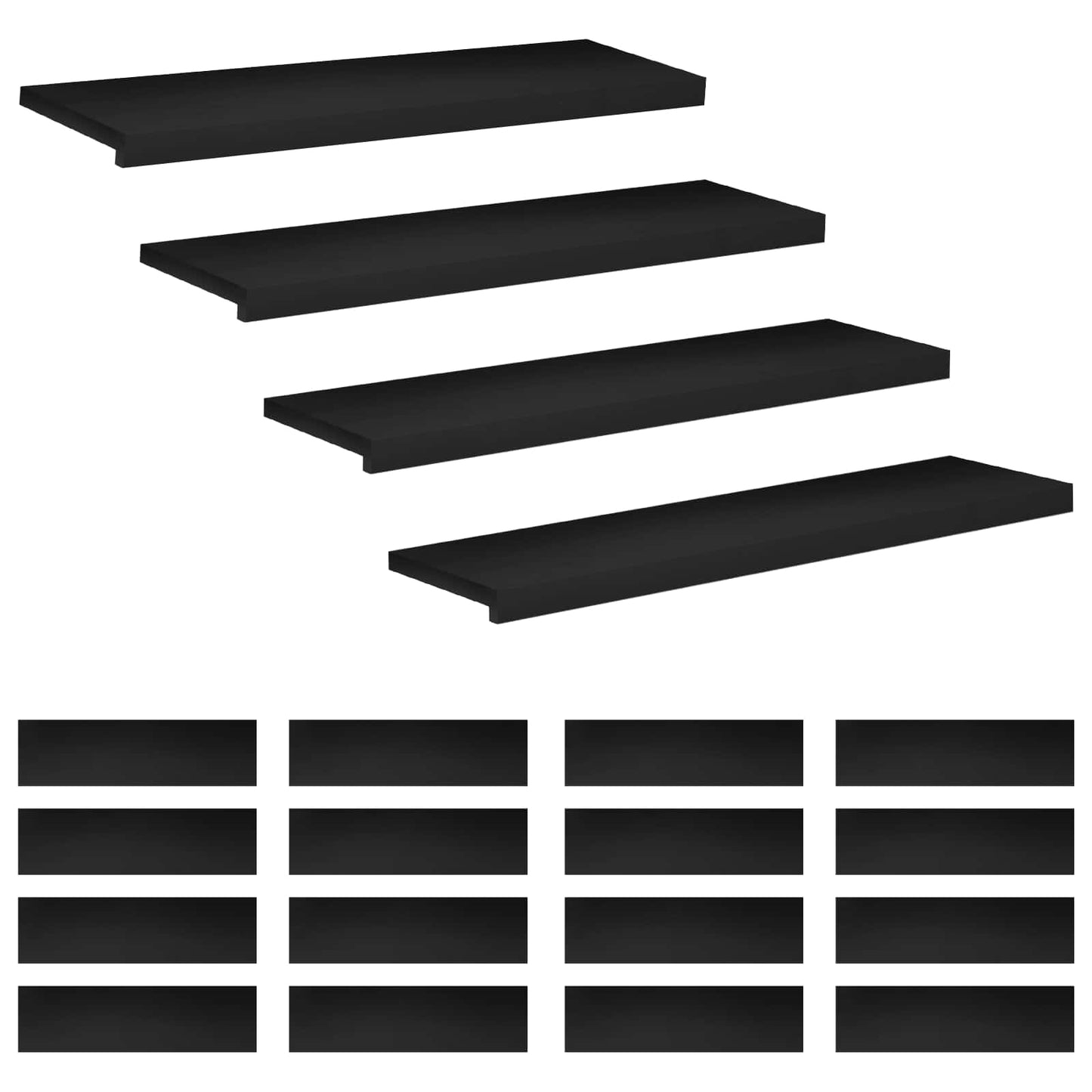 Stair Treads 20 pcs 90 x 30 x 2 cm Black Solid Beech Wood