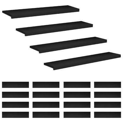 Stair Treads 20 pcs 110 x 30 x 2 cm Black Solid Beech Wood