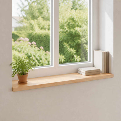 Window Sills 2 pcs Natural 90 x 15 x 2 cm Solid Beech Wood