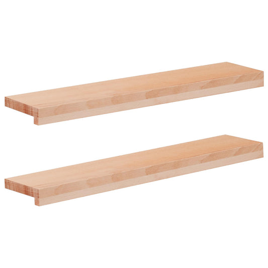 Window Sills 2 pcs Natural 70 x 15 x 2 cm Solid Beech Wood