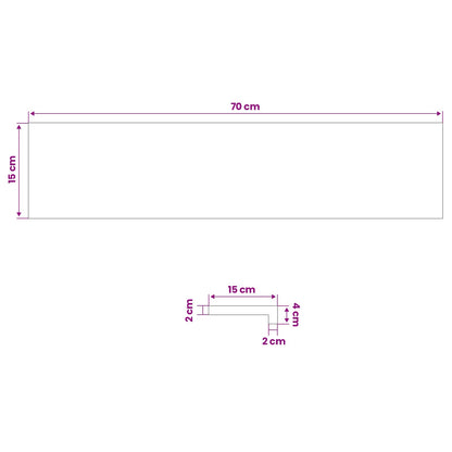 Window Sills 2 pcs Natural 70 x 15 x 2 cm Solid Beech Wood