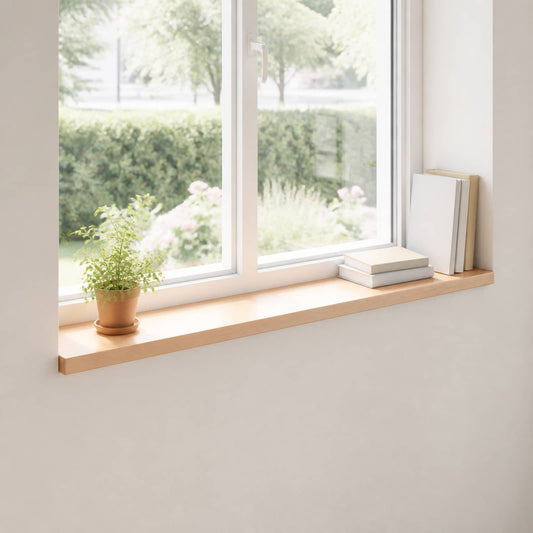 Window Sills 2 pcs Natural 110 x 15 x 2 cm Solid Beech Wood