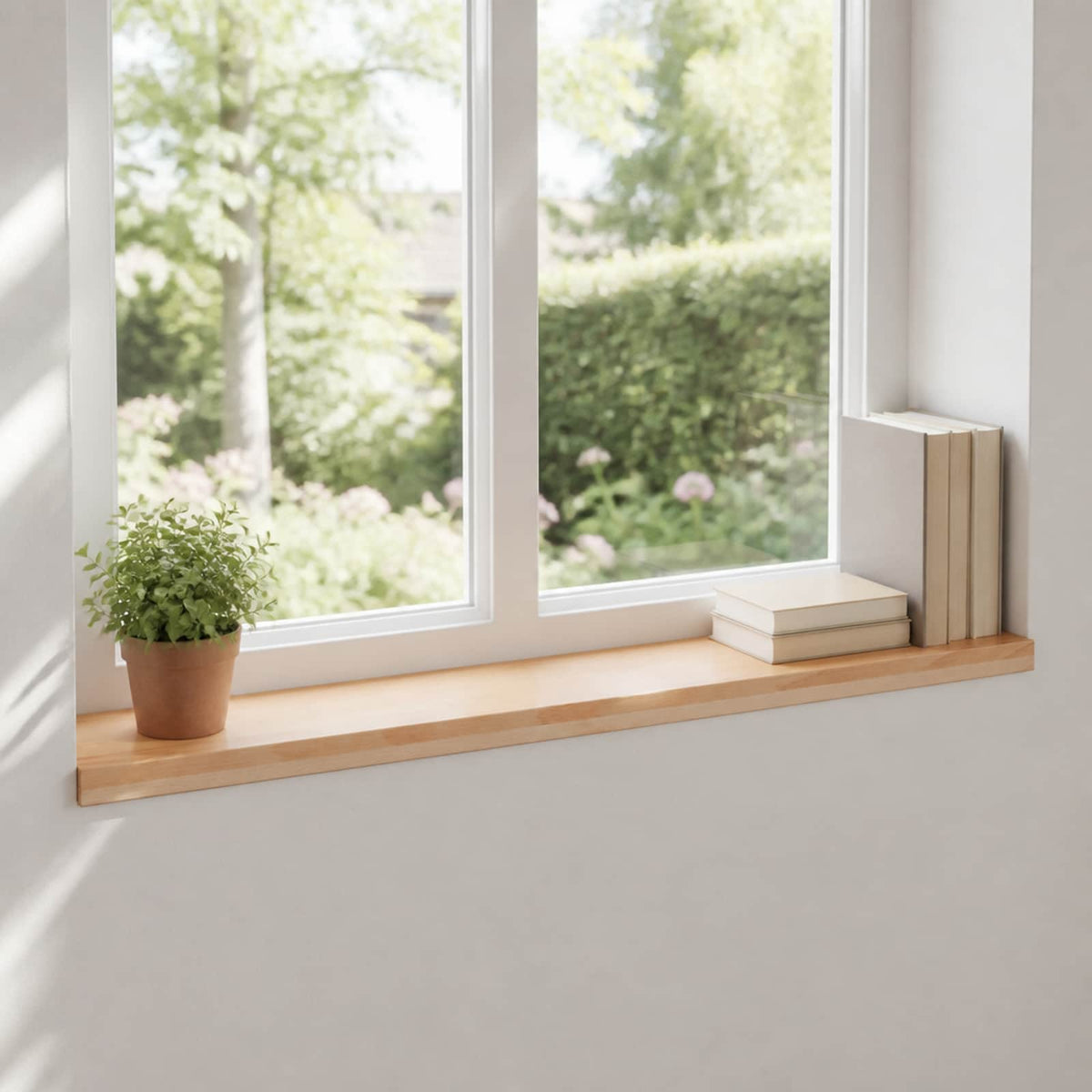 Window Sills 2 pcs Natural 90 x 20 x 2 cm Solid Beech Wood