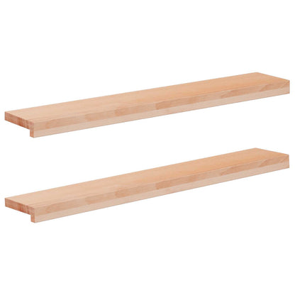 Window Sills 2 pcs Natural 100 x 20 x 2 cm Solid Beech Wood