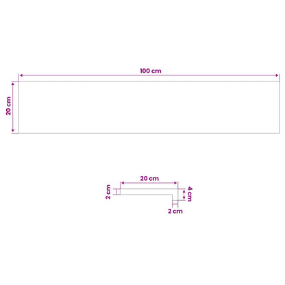 Window Sills 2 pcs Natural 100 x 20 x 2 cm Solid Beech Wood