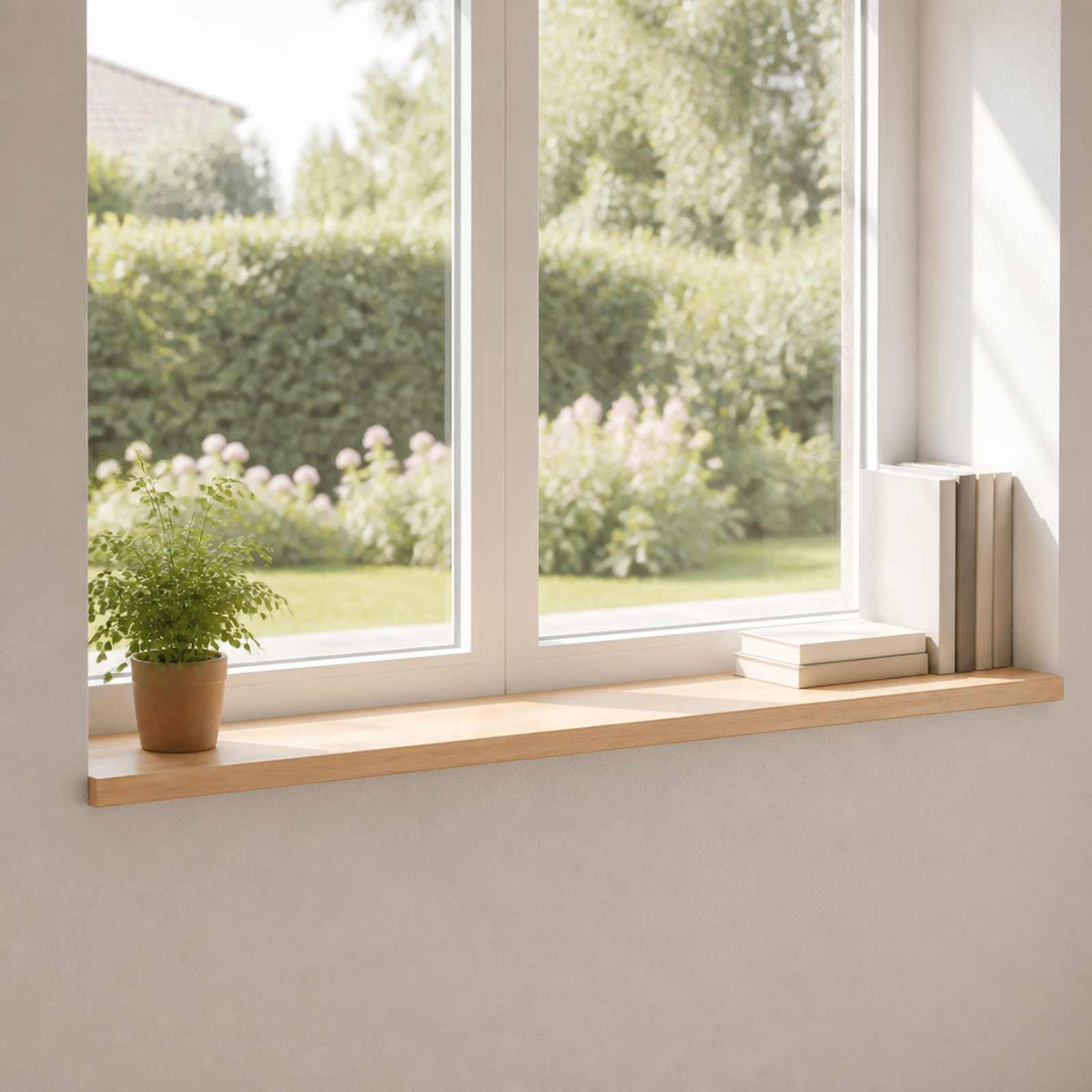 Window Sills 2 pcs Natural 120 x 20 x 2 cm Solid Beech Wood