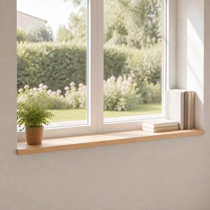 Window Sills 2 pcs Natural 110 x 20 x 2 cm Solid Beech Wood