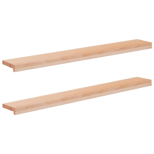 Window Sills 2 pcs Natural 120 x 20 x 2 cm Solid Beech Wood