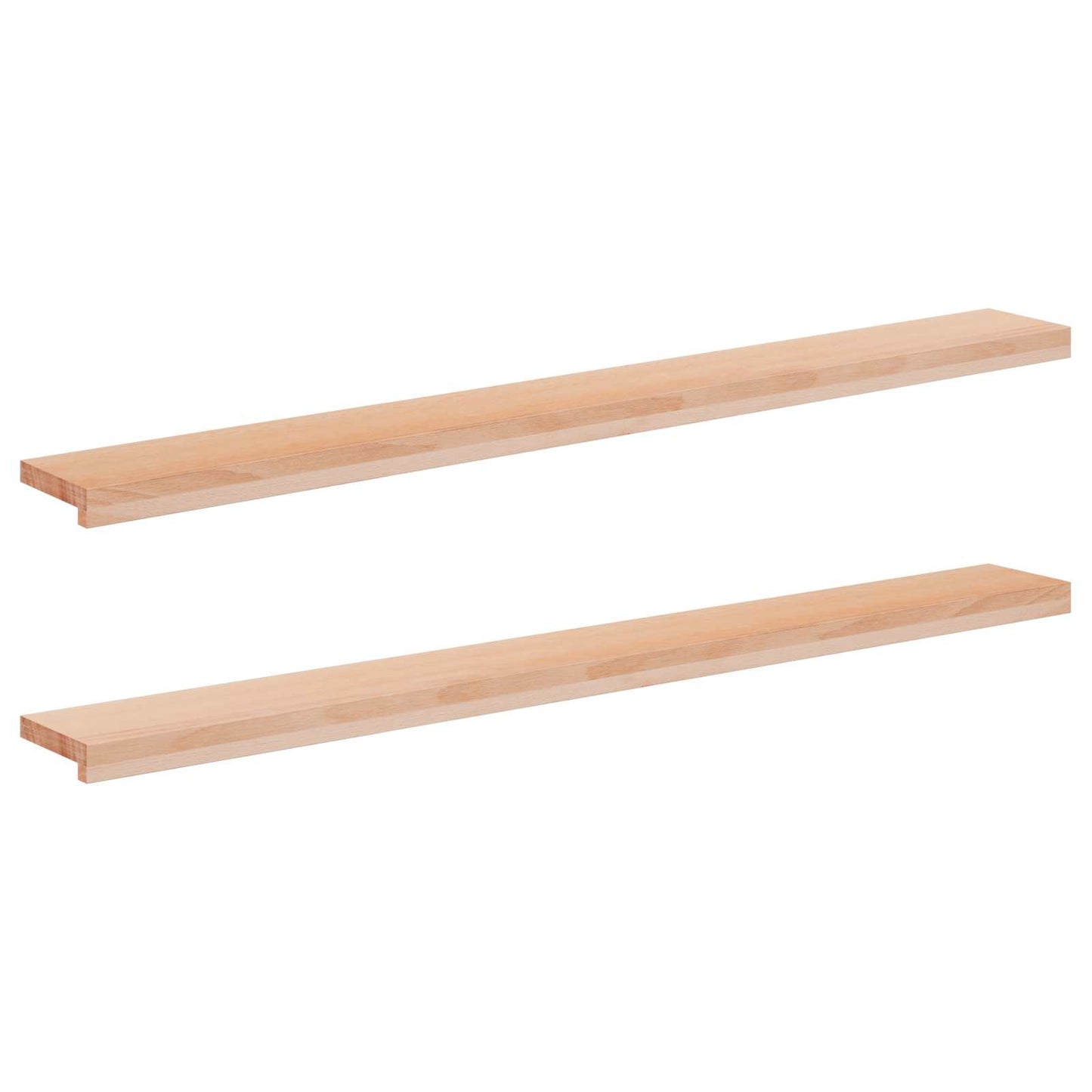 Window Sills 2 pcs Natural 140 x 20 x 2 cm Solid Beech Wood