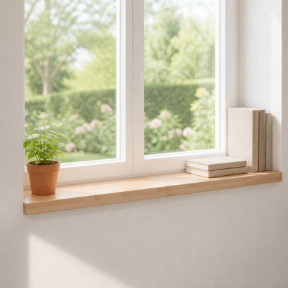 Window Sills 2 pcs Natural 100 x 25 x 2 cm Solid Beech Wood
