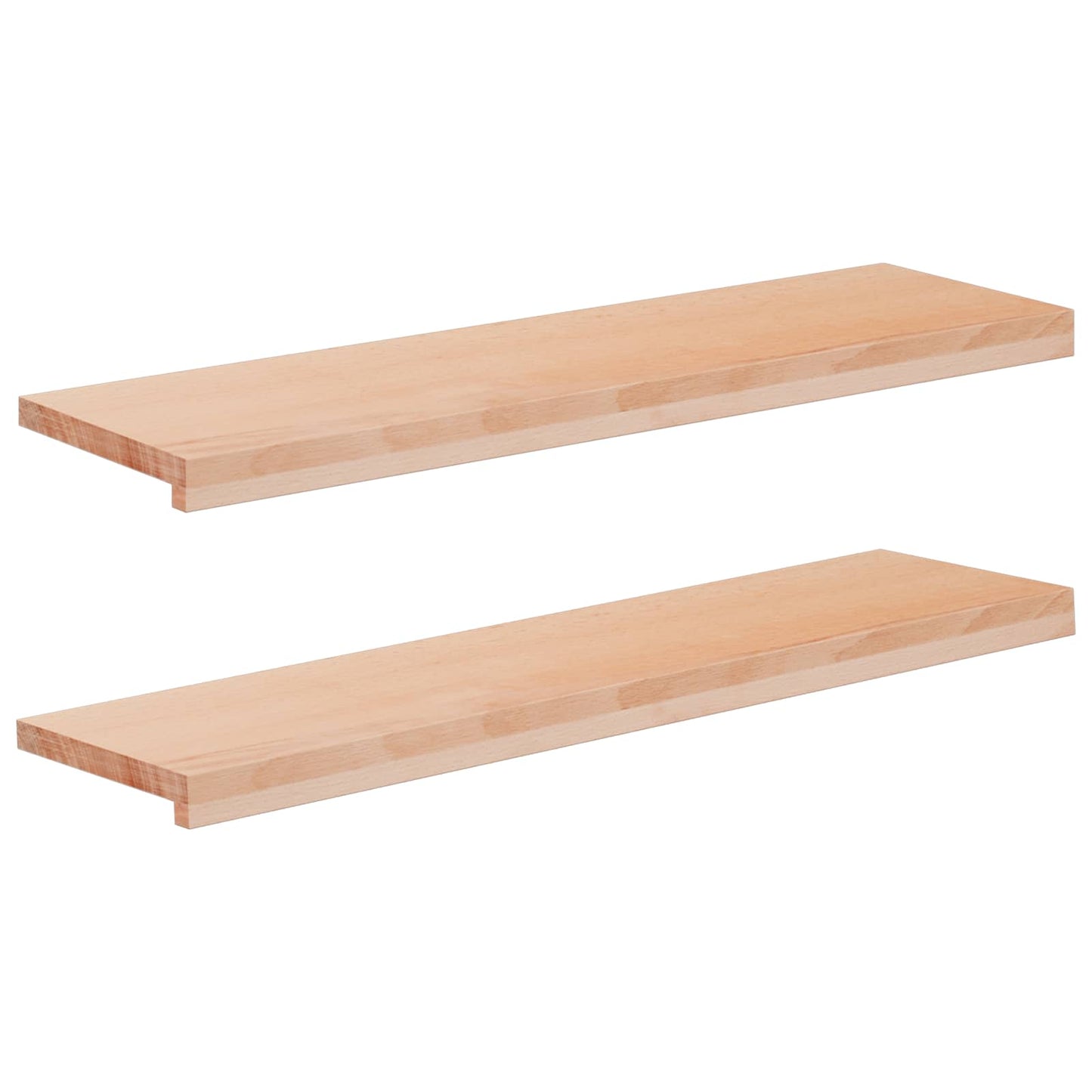 Window Sills 2 pcs Natural 100 x 25 x 2 cm Solid Beech Wood