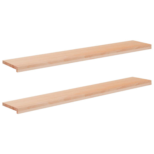 Window Sills 2 pcs Natural 140 x 25 x 2 cm Solid Beech Wood