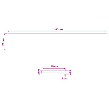 Window Sills 2 pcs Natural 140 x 25 x 2 cm Solid Beech Wood