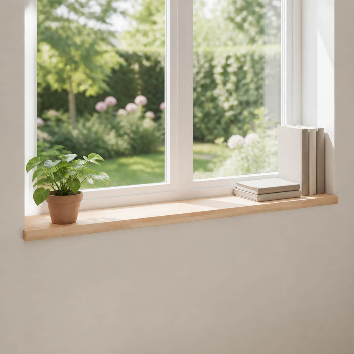 Window Sills 2 pcs Natural 140 x 30 x 2 cm Solid Beech Wood