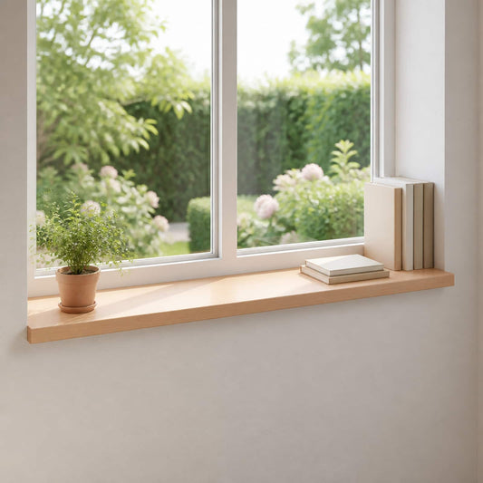 Window Sills 2 pcs Natural 80x 40 x 2 cm Solid Beech Wood