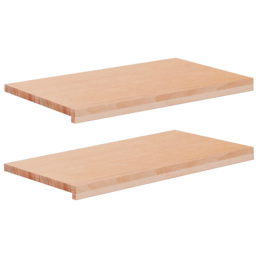 Window Sills 2 pcs Natural 80x 40 x 2 cm Solid Beech Wood