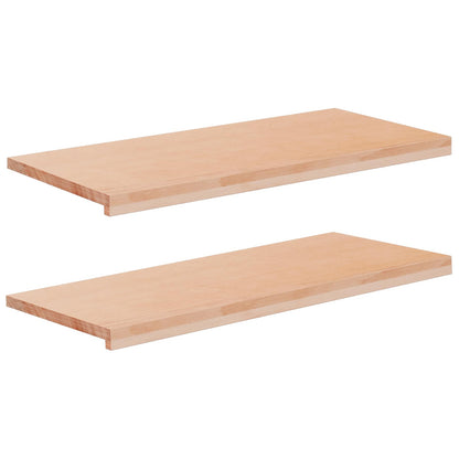 Window Sills 2 pcs Natural 90 x 40 x 2 cm Solid Beech Wood