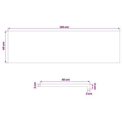 Window Sills 2 pcs Natural 140 x 40 x 2 cm Solid Beech Wood