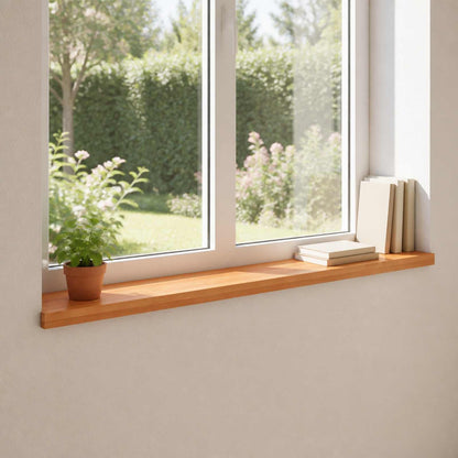 Window Sills 2 pcs Light Brown 120 x 15 x 2 cm Solid Beech Wood
