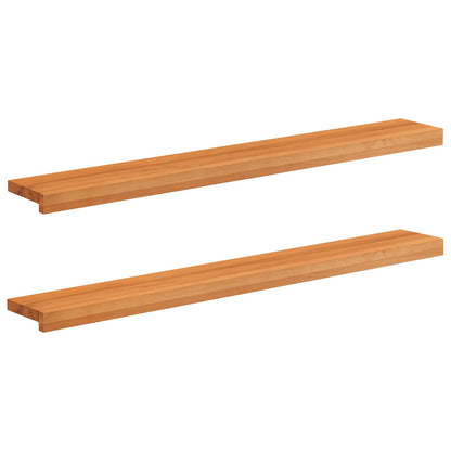Window Sills 2 pcs Light Brown 120 x 15 x 2 cm Solid Beech Wood