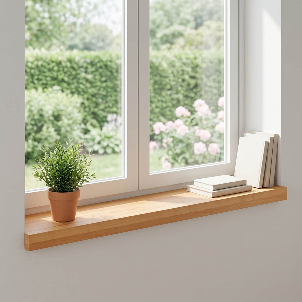 Window Sills 2 pcs Light Brown 90 x 20 x 2 cm Solid Beech Wood