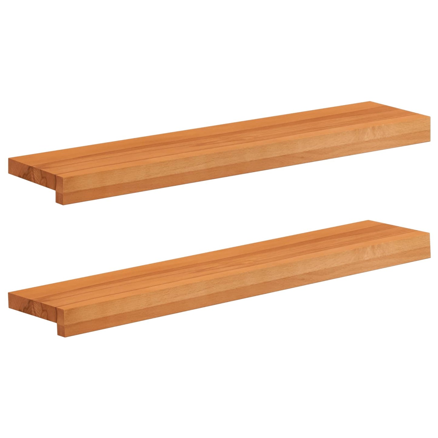 Window Sills 2 pcs Light Brown 80x 20 x 2 cm Solid Beech Wood