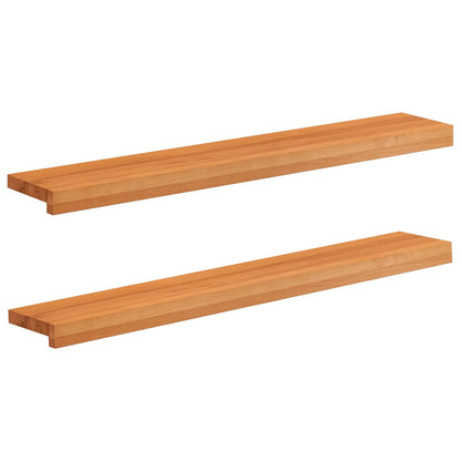 Window Sills 2 pcs Light Brown 100 x 20 x 2 cm Solid Beech Wood