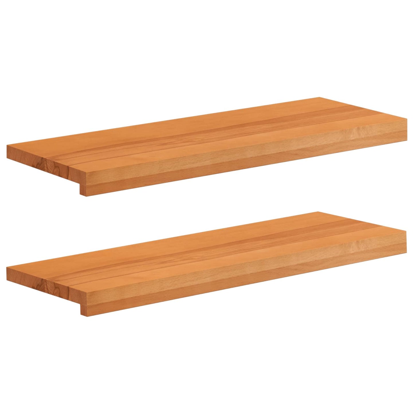 Window Sills 2 pcs Light Brown 70 x 30 x 2 cm Solid Beech Wood