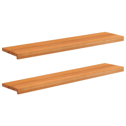 Window Sills 2 pcs Light Brown 110 x 30 x 2 cm Solid Beech Wood