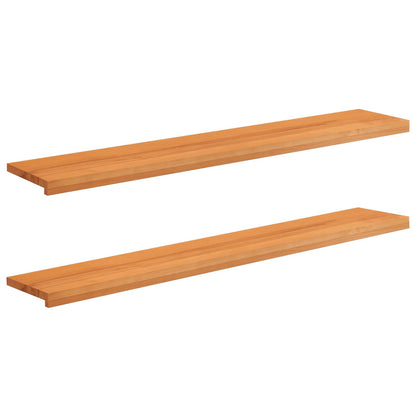 Window Sills 2 pcs Light Brown 140 x 30 x 2 cm Solid Beech Wood